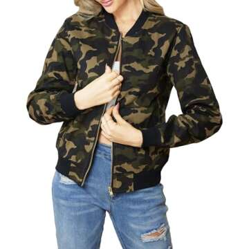 Stylish Lightweight Camouflage Jacket for Women