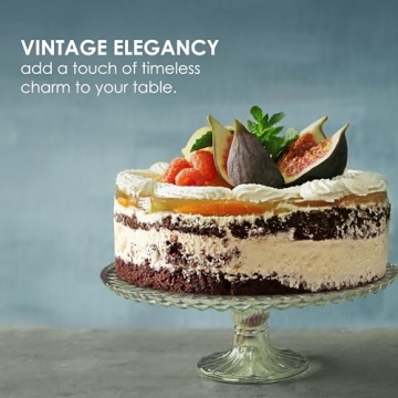 Amici Home Rochester Vintage Glass Cake Stand for Elegant Displays