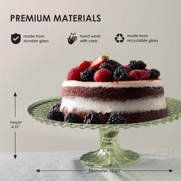 Amici Home Rochester Vintage Glass Cake Stand for Elegant Displays