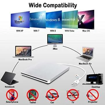 VersionTECH External USB Type-C DVD Drive for Laptops