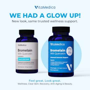 VitaMedica Bromelain & Quercetin Supplement - 500mg Bromelain 250mg Quercetin - 2400 GDU for Immunit...