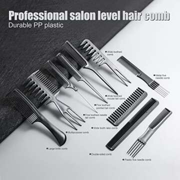 Oneleaf Styling Hair Comb 10PCS Hair Stylists Professional Styling Comb Set Variety Pack Great for A...