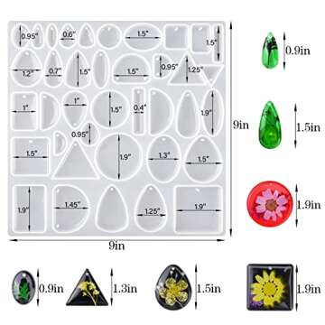 Resin Jewelry Molds, Jewelry Molds for Resin Casting, Silicone Molds for Epoxy Resin, Pendant Mold f...