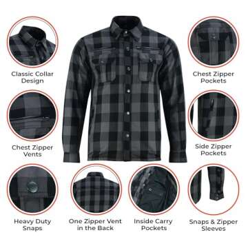 Stylish Biker Shirt with CE Armor and Pockets