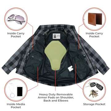 Stylish Biker Shirt with CE Armor and Pockets