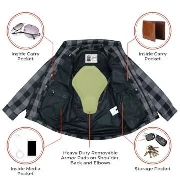 Stylish Biker Shirt with CE Armor and Pockets