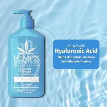 Hempz Body Lotion - Ocean Breeze Limited Edition Daily Moisturizing Cream, Shea Butter, Aloe, Body Moisturizer - Skin Care Products, Hemp Seed Oil - 17 Fl Oz