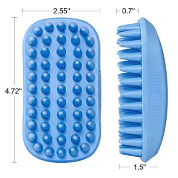 Dog Bath Brush,Rubber Dog Shampoo Grooming Brush, Silicone Shower Wash Curry Brush, Pet Scrubber for...