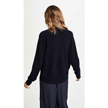 Vince Women's Saddle Turtleneck, Coastal Blue, L