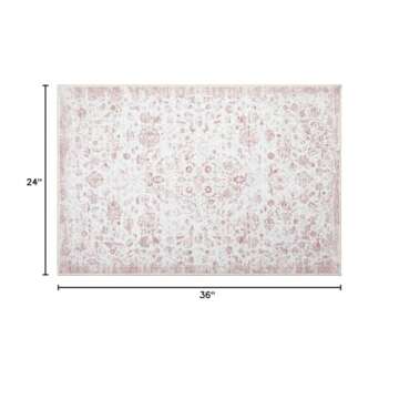 COZYLOOM Vintage Medallion Area Rug Machine Washable Soft