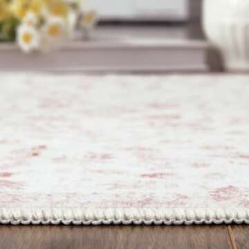 COZYLOOM Vintage Medallion Area Rug Machine Washable Soft