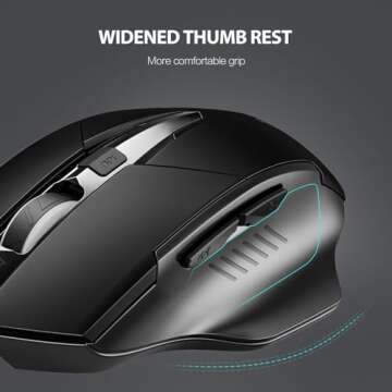 INPHIC Wireless Mouse Rechargeable, 700mAh, with USB Receiver, 6 Buttons, Ergonomic for Laptop, Computer, Mac, PC etc.