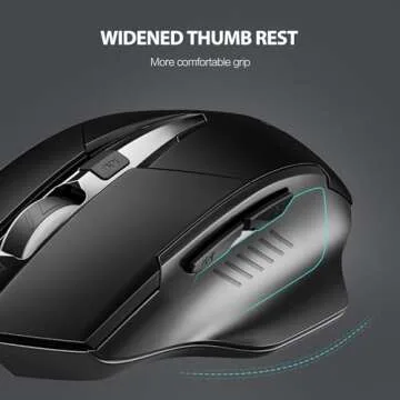 INPHIC Wireless Mouse Rechargeable, 700mAh, with USB Receiver, 6 Buttons, Ergonomic for Laptop, Computer, Mac, PC etc.