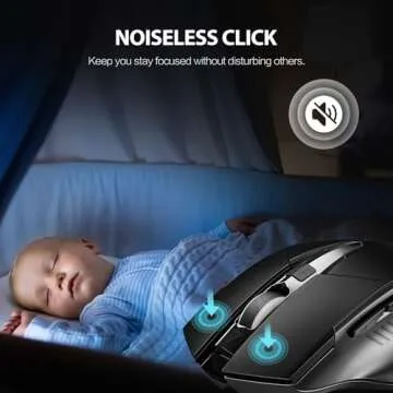 INPHIC Wireless Mouse Rechargeable, 700mAh, with USB Receiver, 6 Buttons, Ergonomic for Laptop, Computer, Mac, PC etc.