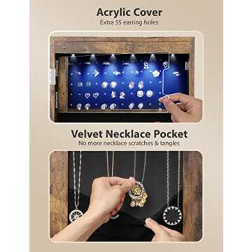 Nicetree Jewelry Cabinet with LEDs - Stylish Storage Solution