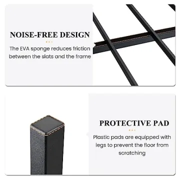 SHA CERLIN 14 Inch Queen Size Metal Platform Bed Frame