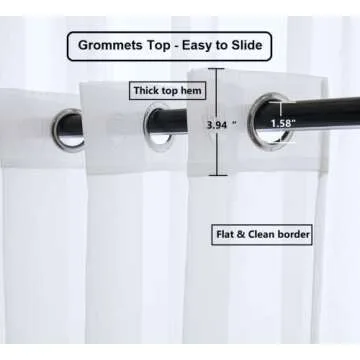PI Sheer White Curtains 84 Inch Length, Solid Voile with Grommet Top for Living Room/Bedroom (W52 X L84 Inch, 2 Panels)…