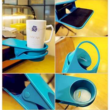 Versatile Drink Cup Holder Clip for Home and Office Usage