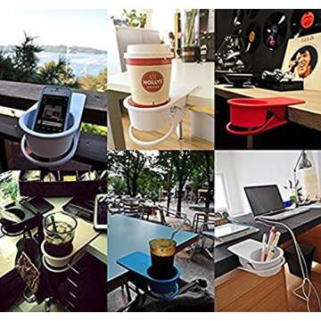 Versatile Drink Cup Holder Clip for Home and Office Usage