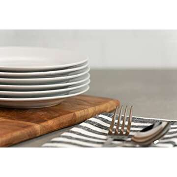 Simply Round Ceramic Appetizer Plates Set of 6 - White