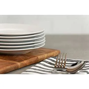 Simply Round Ceramic Appetizer Plates Set of 6 - White