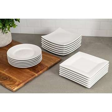Simply Round Ceramic Appetizer Plates Set of 6 - White