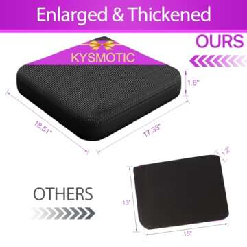 KYSMOTIC Gel Seat Cushion for Long Sitting (Super Large & Thick), Soft & Breathable, Gel Cushion for Wheelchair, Gel Chair Cushion for Hip Pain, Gel Seat Cushion for Office Chair