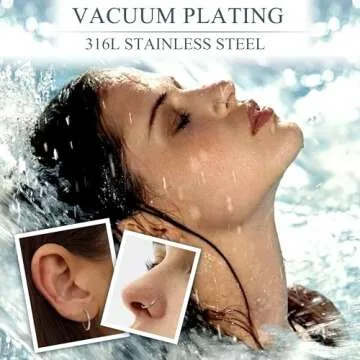 Jstyle 16G Hinged Clicker Nose Rings for Body Piercings