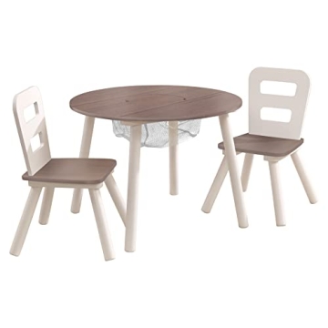 KidKraft Round Storage Table & Chair Set - Gray Ash