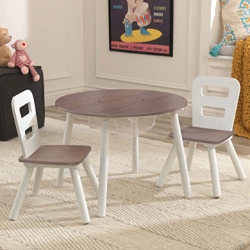KidKraft Round Storage Table & Chair Set - Gray Ash