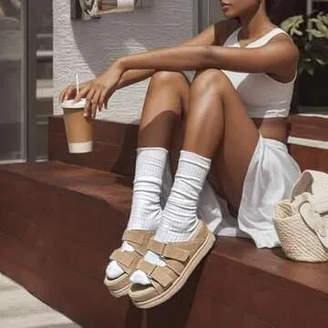 Summerat Women's Sandals Platform Slide Sandals Open Toe House Slipper Indoor Outdoor Non-Slip Sandals for Women, 8.5