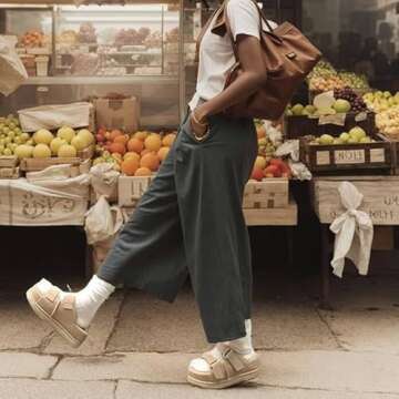 Summerat Women's Sandals Platform Slide Sandals Open Toe House Slipper Indoor Outdoor Non-Slip Sandals for Women, 8.5