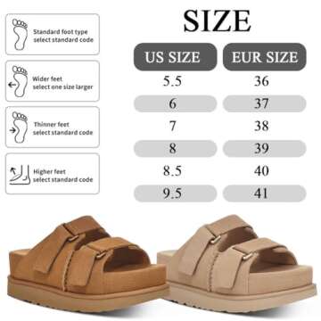 Summerat Women's Sandals Platform Slide Sandals Open Toe House Slipper Indoor Outdoor Non-Slip Sandals for Women, 8.5