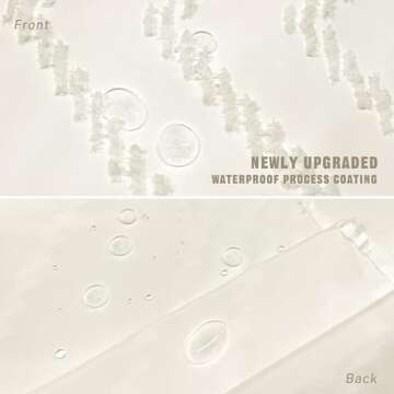 Siiluminisoy Boho Farmhouse Shower Curtain Woven Fabric Cute Cream Shower Curtain, 72 x 72 Tufted Chevron Textured Striped Modern Farmhouse Minimalist Shower Curtain for Bathroom