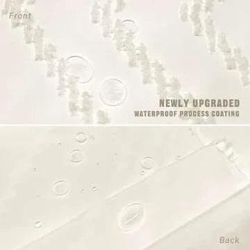 Siiluminisoy Boho Farmhouse Shower Curtain Woven Fabric Cute Cream Shower Curtain, 72 x 72 Tufted Chevron Textured Striped Modern Farmhouse Minimalist Shower Curtain for Bathroom