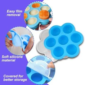 3 Pack Silicone Egg Bite Mold for Air Fryer Silicone Egg Molds -Alternative to Sous Vide Egg Bite Maker for Cooking Air Fryer Accessories