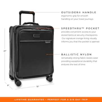 Briggs & Riley Baseline Spinners, Black, 21-inch Global Carry-On