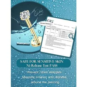 CASSIECA 14K Gold Filled Flat Back Nose Studs For Women Men Hypoallergenic Surgical Steel Nose Rings...