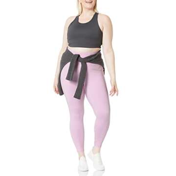 Amazon Essentials Women's Active Sculpt Workout Athleisure High-Rise Full-Length Leggings (Available in Plus Size), Pale Pink, Small