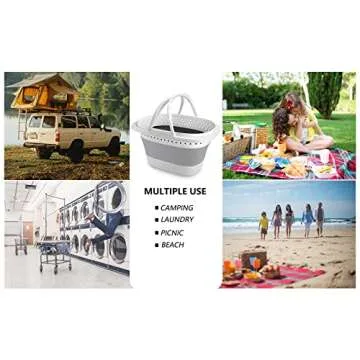 COFSODI Plastic Collapsible Laundry Baskets - 30L(7.9 gallon) Pop Up Laundry Hamper with Reinforced Handle, Portable Organizer 2 Pack, for Laundry Room, College Dorm, Home, Grey