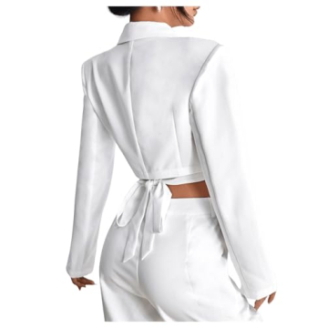 Stylish Milumia Women's Shoulder Pad Crop Blazer Jacket