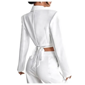 Stylish Milumia Women's Shoulder Pad Crop Blazer Jacket