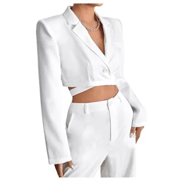Stylish Milumia Women's Shoulder Pad Crop Blazer Jacket