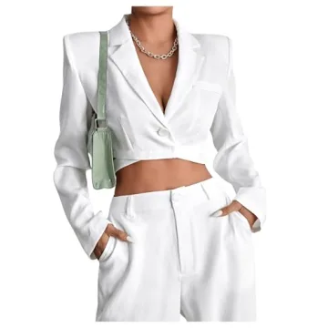 Stylish Milumia Women's Shoulder Pad Crop Blazer Jacket