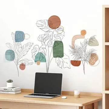 Supzone Simple Plants Wall Stickers for Elegant Home Decor