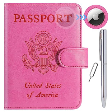 Airtag Passport Holder with RFID Blocking - Stylish Travel Wallet