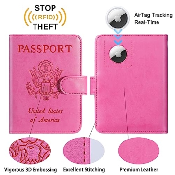 Airtag Passport Holder with RFID Blocking - Stylish Travel Wallet