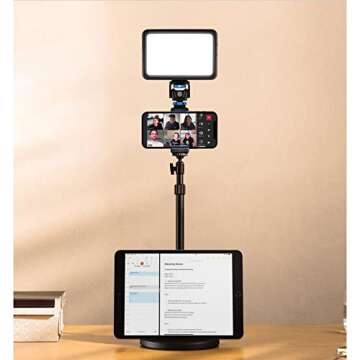 Elgato Mini Mount – Versatile Desktop Stand extendable up to 64 cm/25.2 in, Fully Adjustable, Phone Holder with Cold Shoe Mount, Device Slot, 1/4 inch Thread for Cameras, Lights, Mics and More