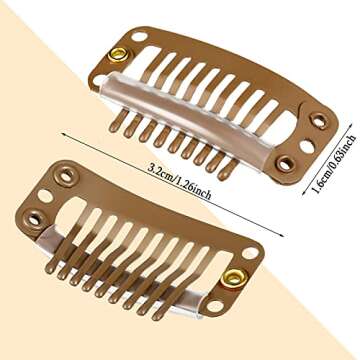 WILLBOND 30 Pieces 32 mm 9-teeth Hair Extension Clips for Effortless Styling
