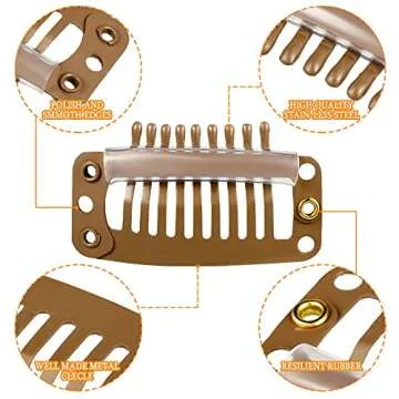WILLBOND 30 Durable 9-teeth Hair Extension Clips